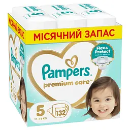 Підгузки Pampers Premium Care Розмір 5 (11-16 кг) 132 шт (8006530223478) - мініатюра 1