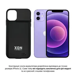 Чохол-акумулятор XON PowerCase для iPhone 11 5000 mAh Чорний (PCBS1111162B 2063) - мініатюра 3