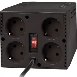Стабілізатор напруги Defender AVR Premium 1500 600 Вт, 4 розетки, чорний (99060) - мініатюра 3
