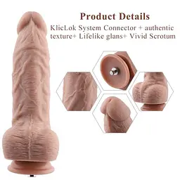 Гнучкий фалоімітатор для секс-машин Hismith 9.25″ Silicone Dildo, система KlicLok - мініатюра 2