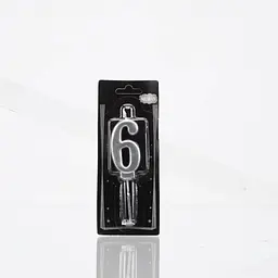 Свічка цифра 6 срібло No name ATS4898 Срібний (2000989574804)