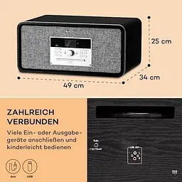 Програвач вінілу Auna Bella Ann радіо DAB+/FM USB Bluetooth (10039054) - мініатюра 6
