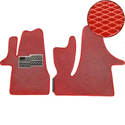 Килимки в салон EVA для Volkswagen T5 / T6 2003-2015 (Металевий підп'ятник) Червоні 2 шт