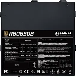 Блок живлення Lian Li RB0650B 650W 80+ Bronze Black (G9P.RB0650B.B000.EU) - мініатюра 2