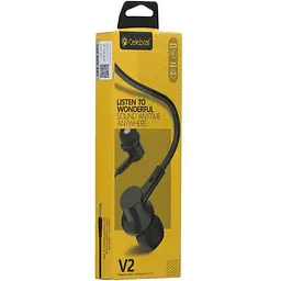 Дротові навушники Celebrat 3.5 mm V2 вакуумні з мікрофоном 1.2 m Black - мініатюра 2