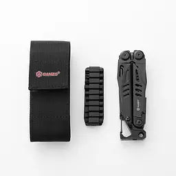 Мультитул Ganzo G305B, (18.2 см) 17 функцій, чорний + біти та чохол - мініатюра 3