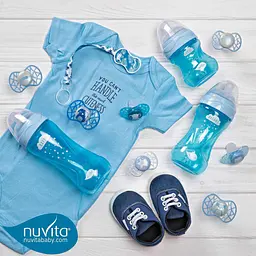Пустушка Nuvita 7084 Air55 Cool ортодонтична 6m+ вуса світиться у темряві блакитна NV7084GDB - мініатюра 8