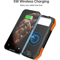 Батарея універсальна Choetech 10000mAh, 5V/2.1A, solar panel, Qi-5W, Black-Orange (B659-OR) - мініатюра 5
