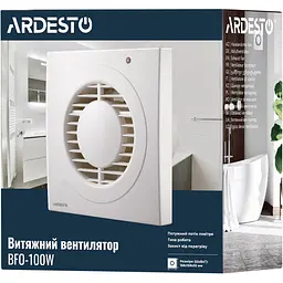 Витяжний вентилятор Ardesto BFO-100W 15 Вт 80 м3/г 2400 об./хв. 33 дБ білий - мініатюра 7