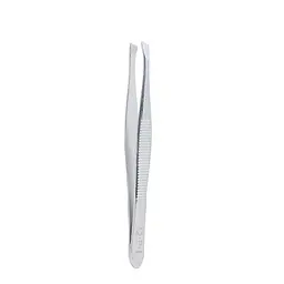 Пінцет для корекції брів QPI Professional скошений металевий QP-11