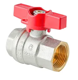 Кран кульовий ГГМ Koer Extreme KE.217-15 - 1/2" FF ручка "метелик" червона KR5756