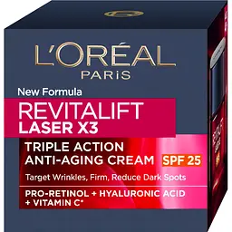 Денний регенеруючий крем для обличчя L'Oreal Paris Revitalift Laser х3 SPF 25 50 мл (A9247102) - мініатюра 2