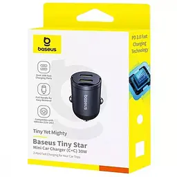 АЗП Baseus Tiny Star Mini 30W (2USB-C) (C00035001121) Black - мініатюра 5