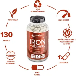 Вітаміни та мінерали IronMaxx Iron + Vitamin C 130 капсул - мініатюра 2