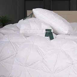 Набір MirSon пуховий №10001 Imperial Brilliance зима ковдра 140х205 см + подушка білий (2200010810745) - мініатюра 2
