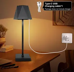 Лампа настільна акумуляторна Cozy у скандинавському стилі 5 Вт 5200mA 2403 фігурна Чорна - мініатюра 2