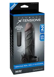 Насадка на пеніс Pipedream Vibrating Real Feel 2 Extension 16.5 см чорний - мініатюра 4