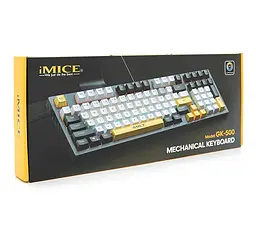 Механічна ігрова клавіатура з підсвічуванням iMICE GK-500 USB Wired Type-C, Eng/Укр/Рус, Black - мініатюра 5