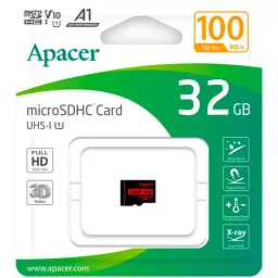 Карта пам'яті Apacer 32GB microSD class 10 UHS-I V10 A1 (AP32GMCSH10UB-RA) - мініатюра 2