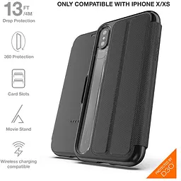 Протиударний чохол-книжка GEAR4 Oxford Folio для iPhone X/XS Black IC8OXDBLK - мініатюра 6