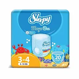 Підгузки-трусики для купання Sleepy Swimming 3 (mini) - 4 (maxi) (4-14 кг) 20 шт. памперси для басейну