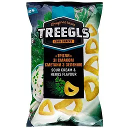 Снеки кукурудзяні TREEGLS 150г з зеленню TREEGLS зі сметаною