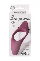 Ерекційне кільце з вібрацією Lola Games Pure Passion Stardust 13 см бордовий - мініатюра 4