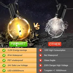 Вуличні гірлянди Живлення від електромережі — G40 Garden Festoon Lights 100FT/30M Dimmable з дистанційним керуванням - мініатюра 5
