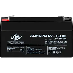 Акумулятор LogicPower AGM 6V (6V/1.3Ah/7.8Wh) (4157) [109169] - мініатюра 3