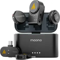 Мікрофонна радіосистема Maono Wave T5 Combo 2TX + RX + RX/Lightning + RX/USB-C Black (WM650A) [170468] - мініатюра 3