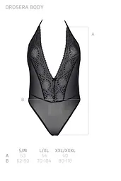 Боді Passion DROSERA BODY black, XXL/XXXL, високі вирізи, верх на зав’язках - мініатюра 5