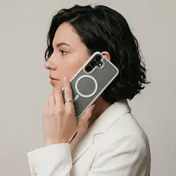 Чехол Samsung Galaxy S25 5G, Unit MagSafe, белый, прозрачный, магсейф, противоударный, магнитный, панель-накладка с поддержкой MagSafe, с поддержкой беспроводной зарядки, TPU+PC, защита всего корпуса, ударопрочный, ArmorStandart (ARM82261) - мініатюра 5