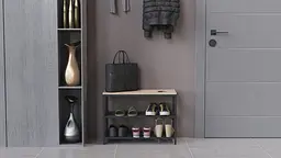 Банкетка універсальна Ferrum-decor Слайм 45x63x26 чорний ДСП Дуб Сан-Марино 16мм (FRD-104071) - мініатюра 4