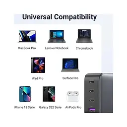 Зарядний пристрій Ugreen 4xUSB 100W (3xUSB-C+USB-A) Gan Tech Fast GAN Charger black CD226 (40747) - мініатюра 11