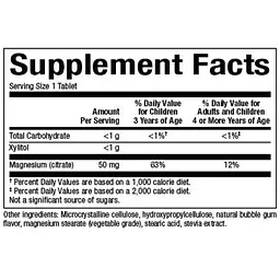 Дієтична добавка Natural Factors Magnesium Citrate 50 мг 60 таблеток Bubble Gum - мініатюра 2
