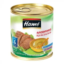 Дитяче пюре Hame м`ясне яловичина, 100 г (8595139726140)