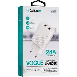 Мережевий зарядний пристрій Gelius Pro Vogue GP-HC011 2USB 2.4 A White - мініатюра 7