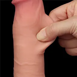 Фалоімітатор Sliding-Skin Dual Layer Dong 8'' 20 см тілесний - мініатюра 11
