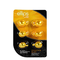 Вітаміни для волосся Ellips Hair Vitamin Smooth & Silky Бездоганний шовк з про-кератиновим комплексом 6 штx1 мл