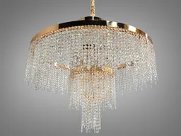Люстра кришталева Diasha 376-800GD золото LED 165Вт багатоярусна підвісна - мініатюра 3