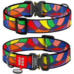 Нашийник для собак Waudog Nylon Вітраж, з QR паспортом, металева пряжка-фастекс, XXL, 43-70х3,5 см - мініатюра 3
