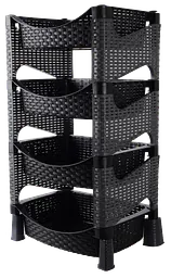 Етажерка 4-х ярусна 0740 Ротанг Гелаксі Black VIOLET HOUSE meb0000377 - мініатюра 2