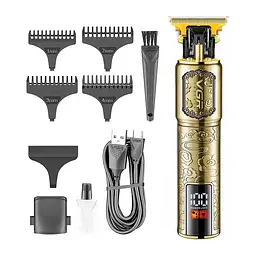 Триммер VGR V-073, 4 насадки, LED-дисплей, 1500 mAh, Gold