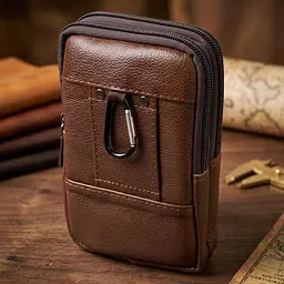 Сумка для чоловіків на два відділення з натуральної шкіри Vintage 22738 коричнева - мініатюра 4