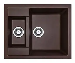Кухонна мийка Adamant DUPLEX коричнева 610x495x200 мм, з додатковою чашею 61 см