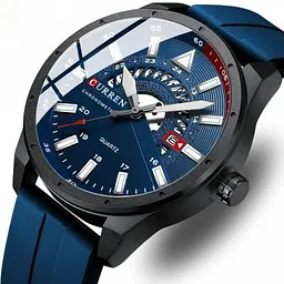 Водостійкий кварцовий годинник Curren Effect black 24133 - мініатюра 3
