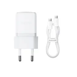 Сетевое зарядное устройство Baseus Palm Fast Charger 1C 30W + Cable Type-C to Type-C белый P10111605213-01