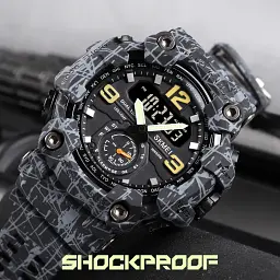 Наручний годинник чоловічий Skmei 1637 Gray Black, 1637GYBK (18442) - мініатюра 3