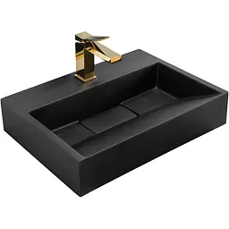 Умивальник Rea Goya black mat 50 накладний чорний матовий REA-U8778, Чорний матовий
