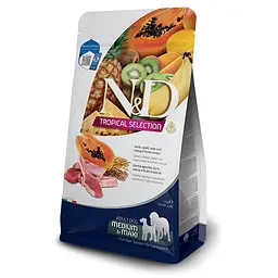 Сухий низькозерновий корм Farmina N&amp;D TROPICAL SELECTION для дорослих собак середніх і великих порід з ягням і тропічними фруктами, 2 кг